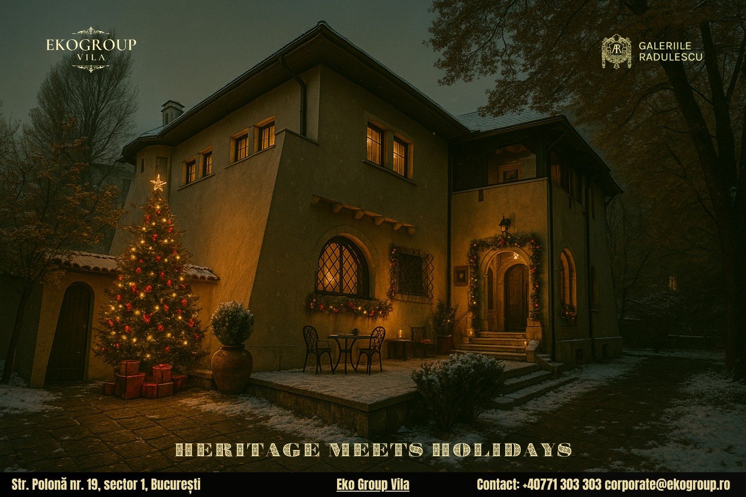O poveste de Crăciun: magia anilor ’30 la fosta Casă Tătărăscu, azi Eko Group Vila
